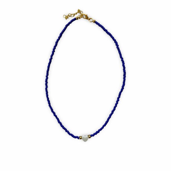 Pearl Heart Camp Color Seed Bead Necklace