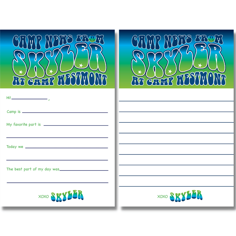Groovy (Blue & Green) Notepad - Lined or Fill in the Blank