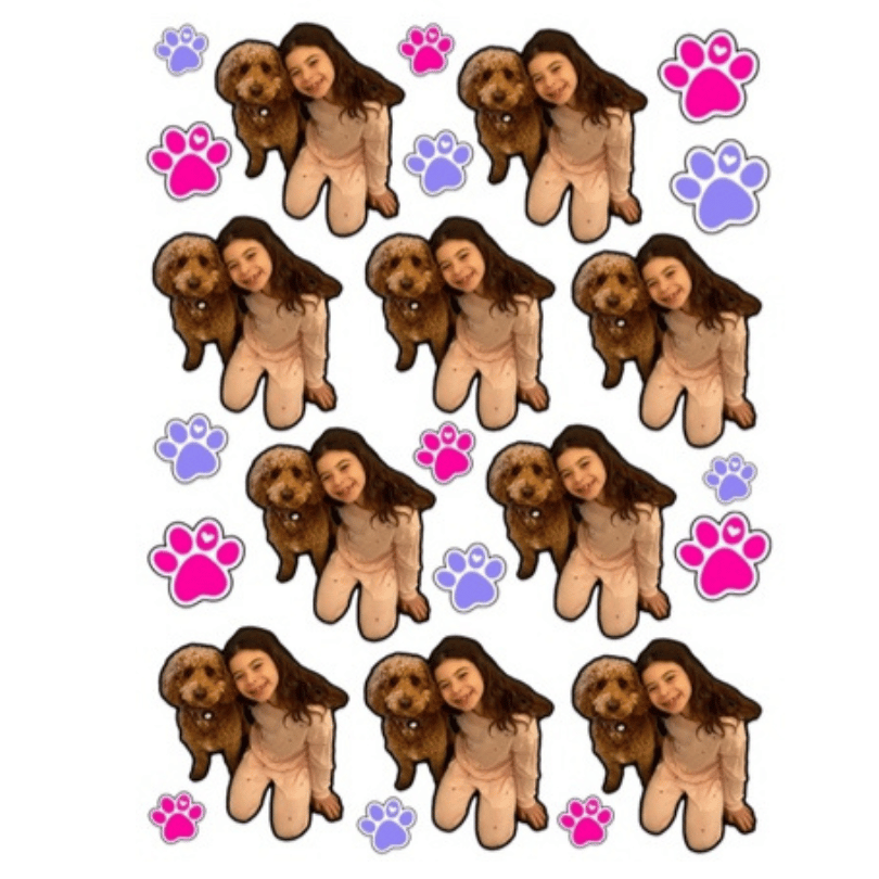 Dog/Face Personalized Sticker Sheet Create'd