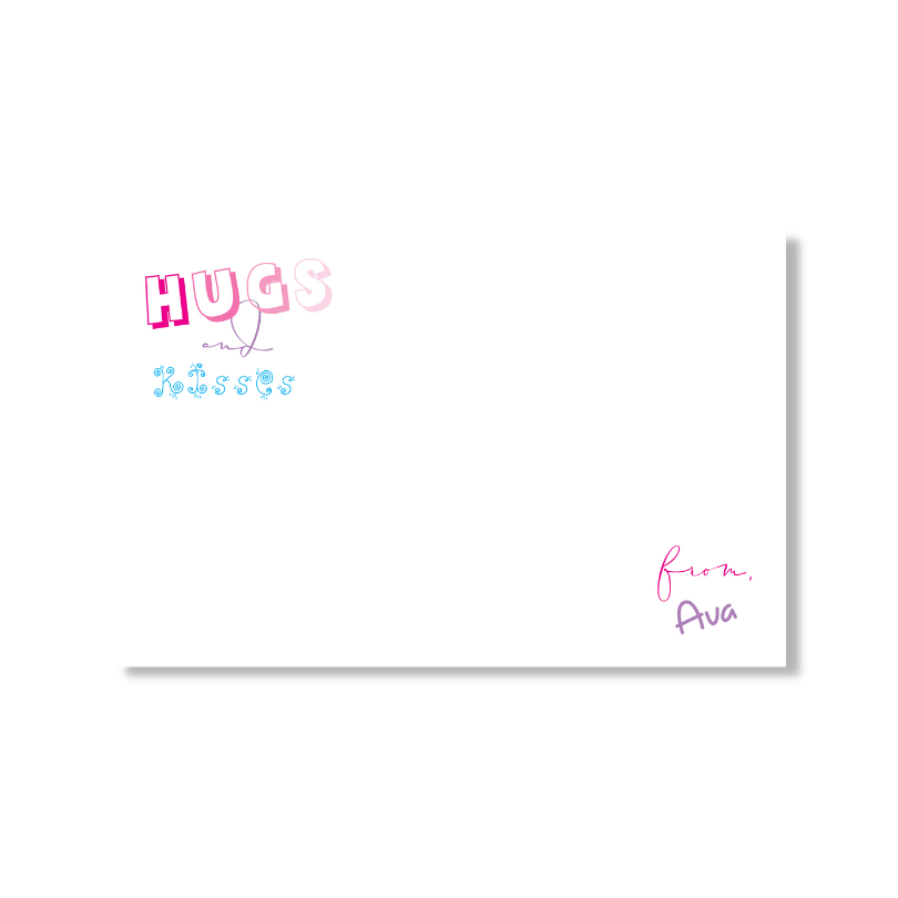 Hugs & Kisses Blank Notepad