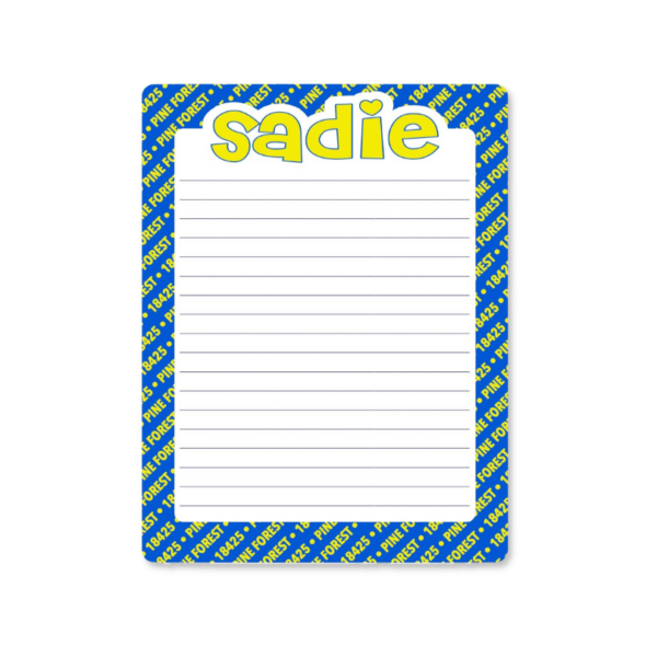 Camp Step & Repeat Personalized Lined Notepad (8.5" x 11")