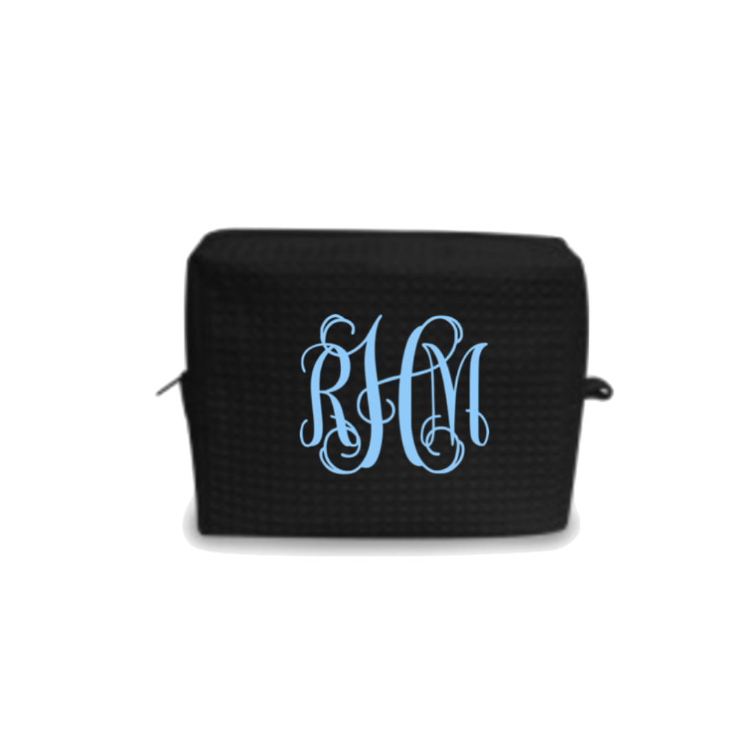 2 Monogram Waffle Makeup Bag