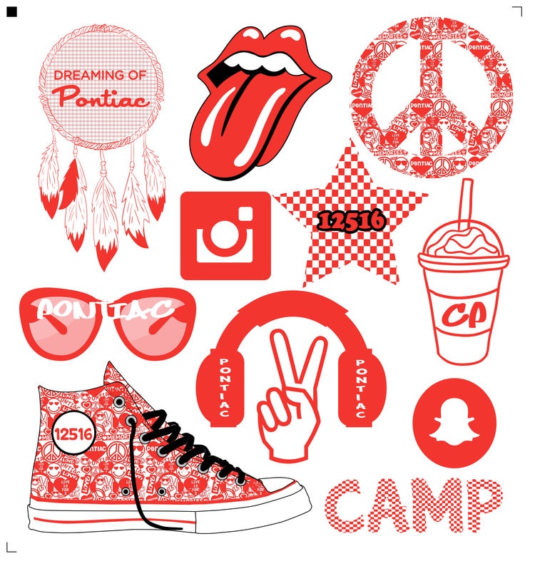 3 - 12 x12 Camp Decal Sheet (Lips Version)