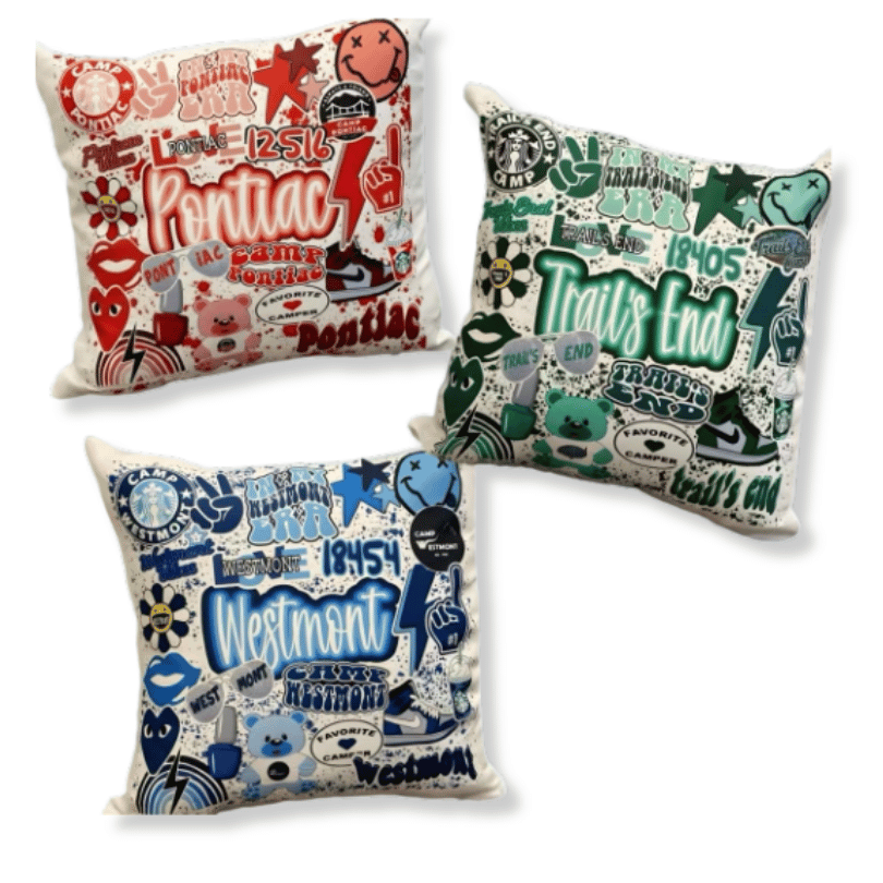 12" x 12" Camp Collage Autograph Pillow