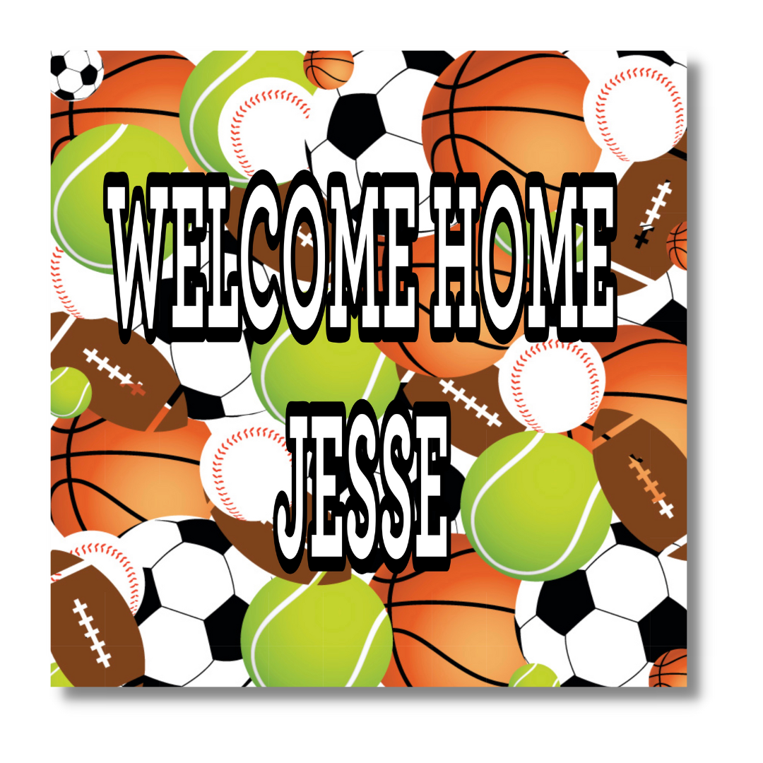 Welcome Home Decal - 12" x 18" Sports (#7)