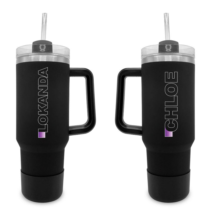 Ombre Stripes (Purple)- 40 0z Tumbler with Handle