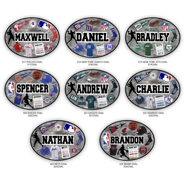 Personalized Sports Team Oval Cling It (9″ x 12″)