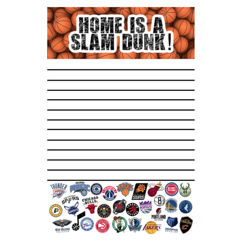 Boys From Home Lined Notepad (Basketball Logos Home)- Create'd