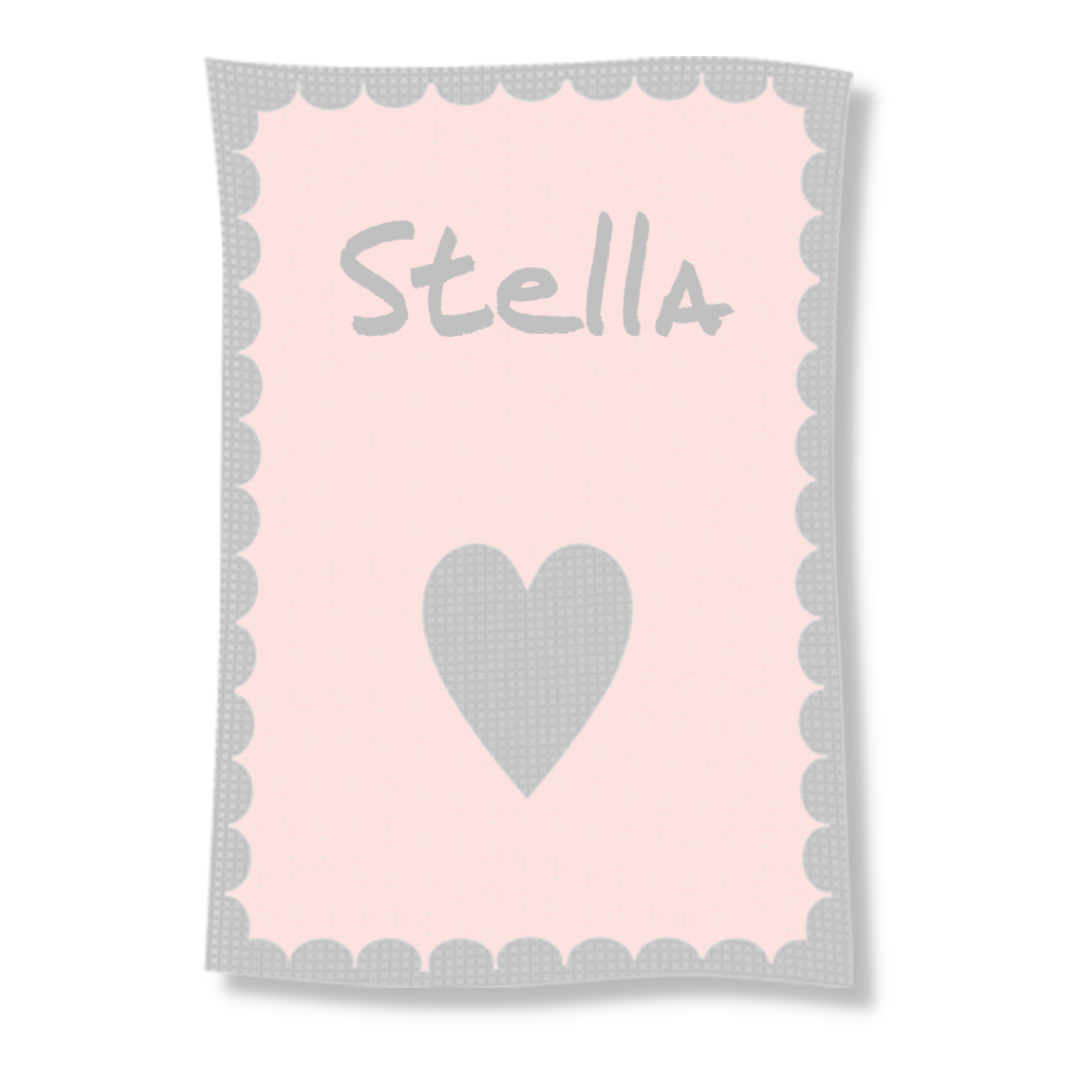 METALLIC SINGLE HEART & SCALLOPED EDGE STROLLER BLANKET