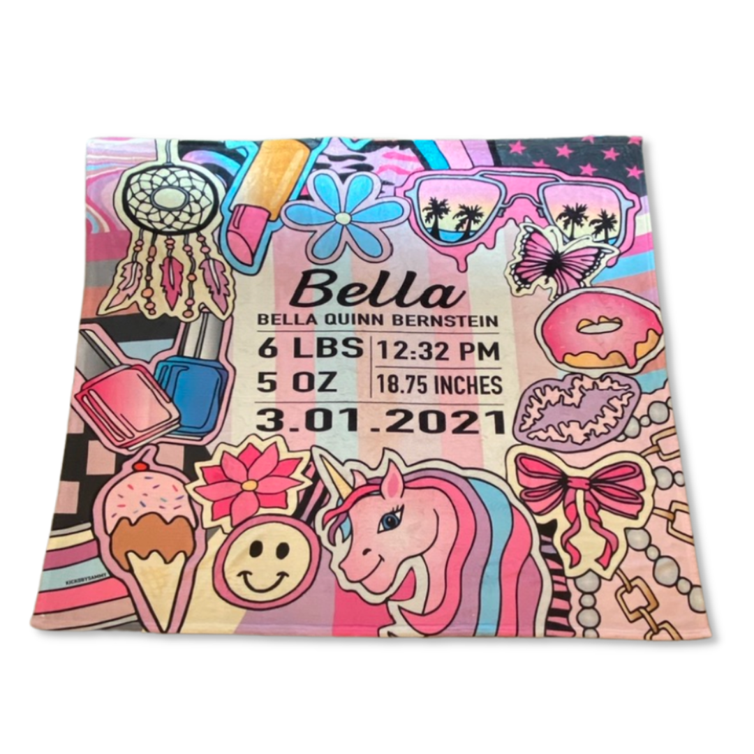 Baby Birth Announcement Blanket