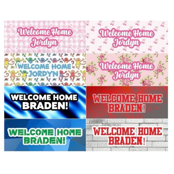 Welcome Home Banner – Plain Background (Design Your Own)