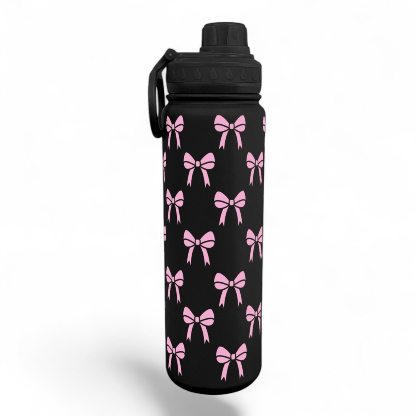 Pink Clip Art Bows Wrap Water Bottle