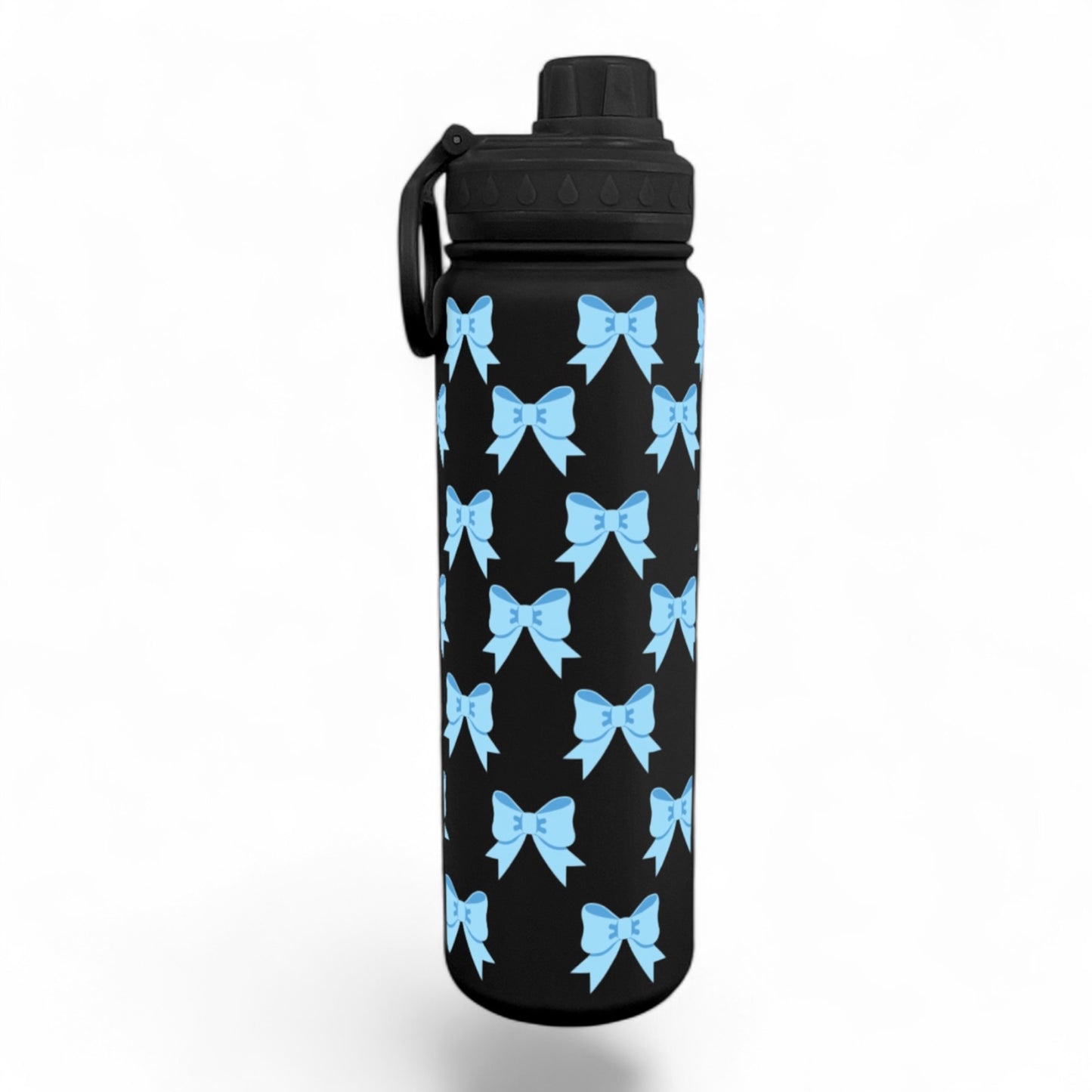 Blue Clip Art Bows Wrap Water Bottle