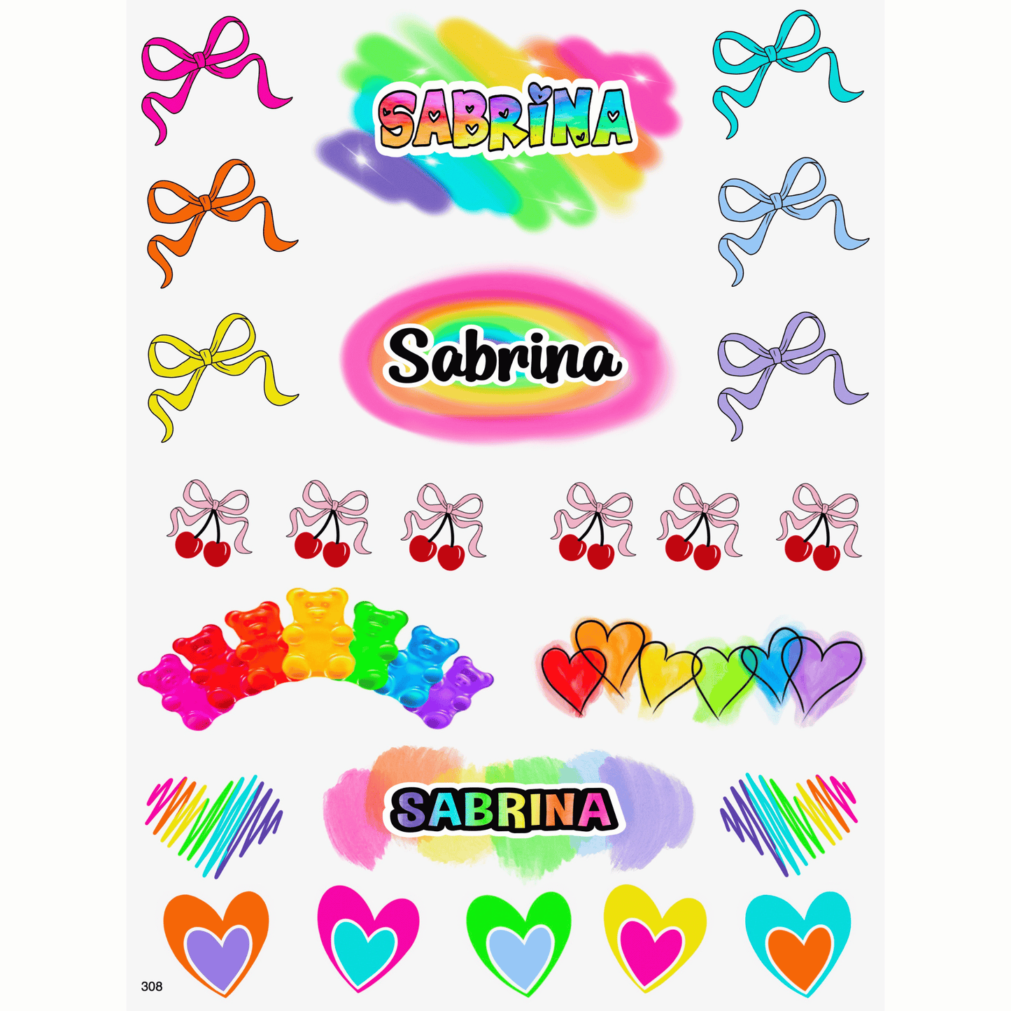 Cling It Sheet - CI 308 Bows & Cherries (9x12)