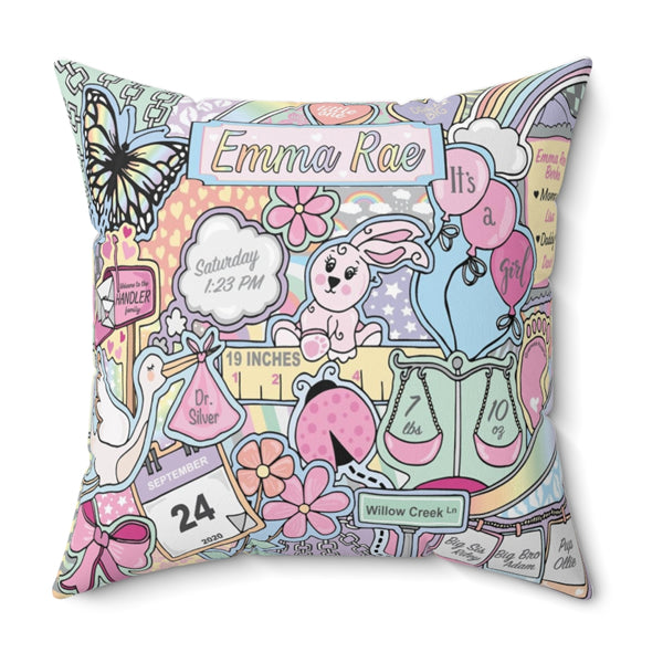 Welcome to the World Girl Throw Pillow-new