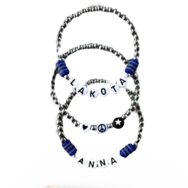 Gold or Silver Bead Traditional Camp Color Bracelet Stack (Set of 3)