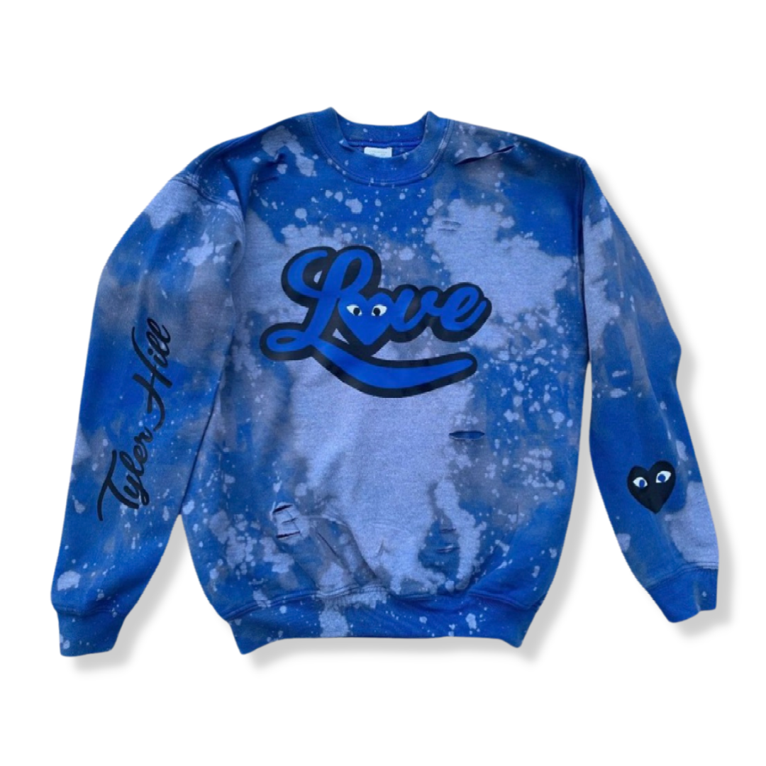 1-FEATURE Bleached Comme De Love Camp Crewneck