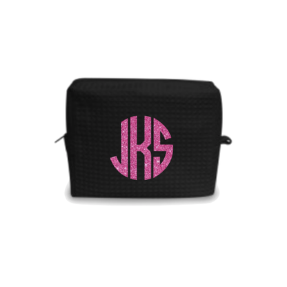 1 FEATURE Monogram Waffle Makeup Bag