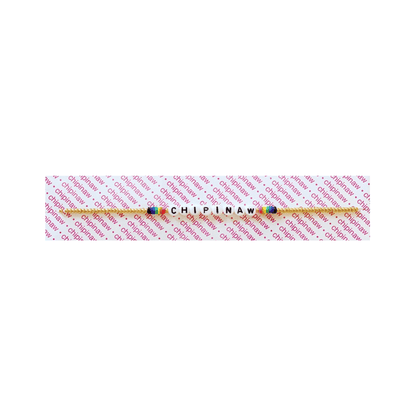 1-FEATURE Silver of Gold Camp Choker with Rainbow Vinyl Discs (1)