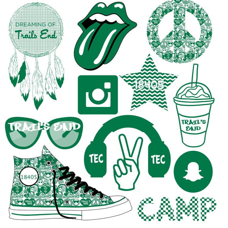 1 Feature 12 x 12 Camp Decal Sheet (Lips Version)