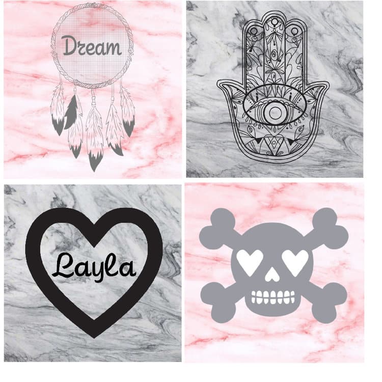 1 Feature Marble Foursome Decals(Pink Marble)