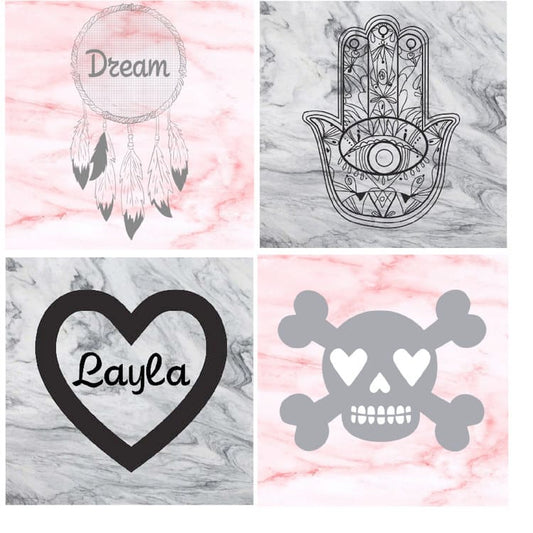 1 Feature Marble Foursome Decals(Pink Marble)