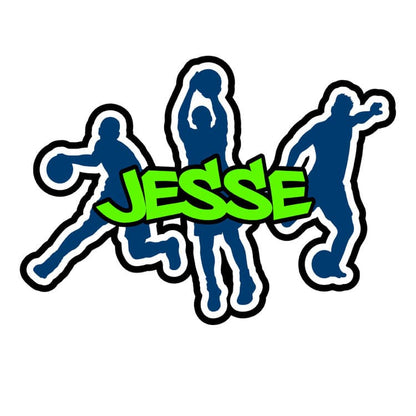 1 Feature Sports Silhouette Decal (Navy Silhouette Lime Font)