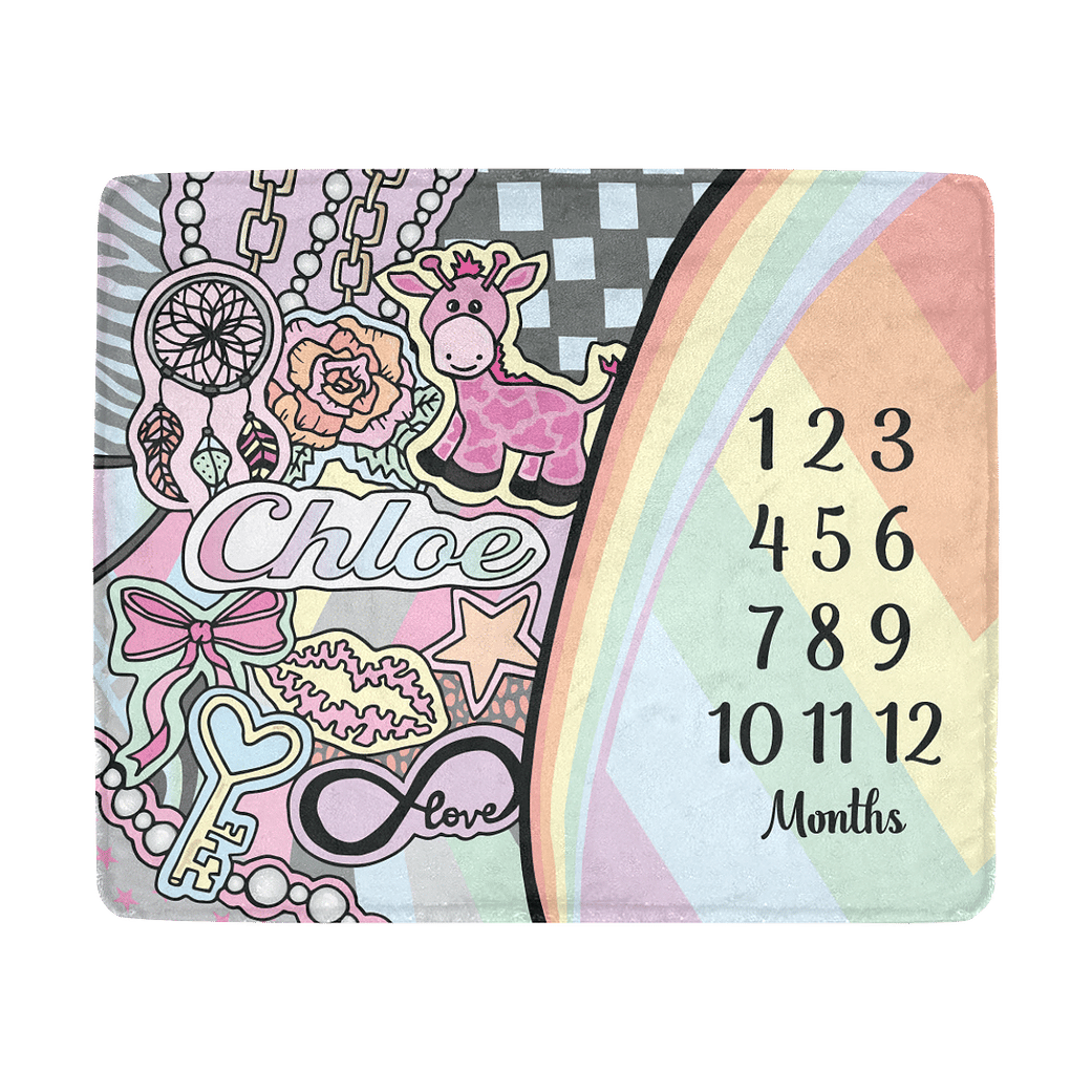 1 Monthly Milestone Blanket - girl