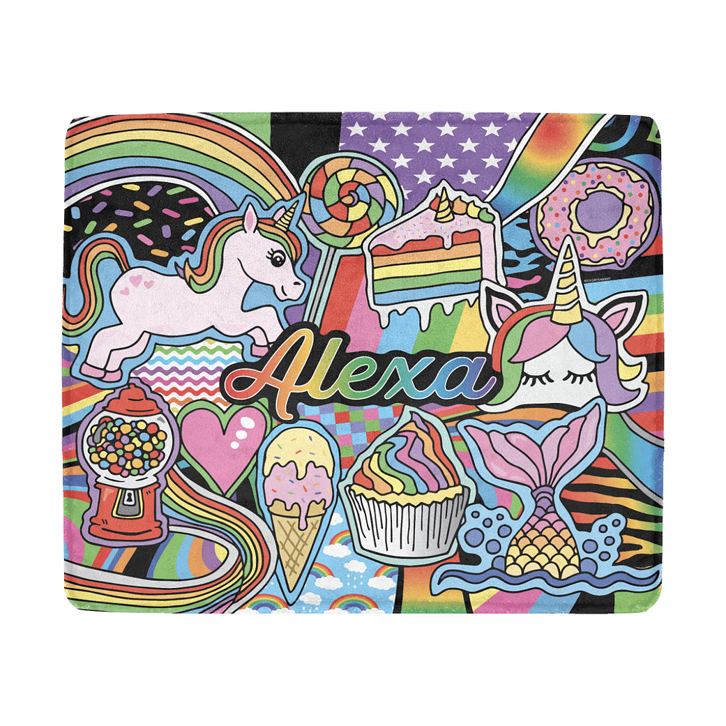 1 Rainbow and Unicorn Blanket