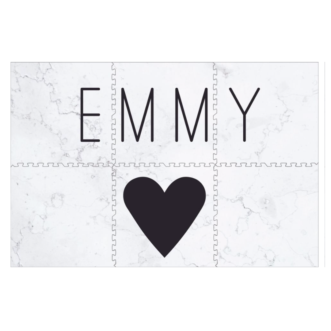 Personalized Play Mat - Marble with Single Heart