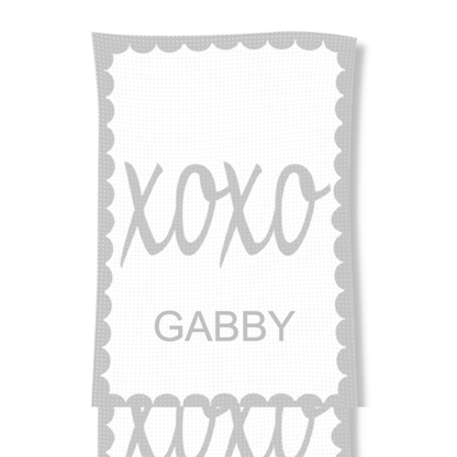 METALLIC HUGS &amp; KISSES NAME STROLLER BLANKET
