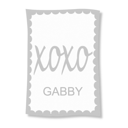 METALLIC HUGS &amp; KISSES NAME STROLLER BLANKET