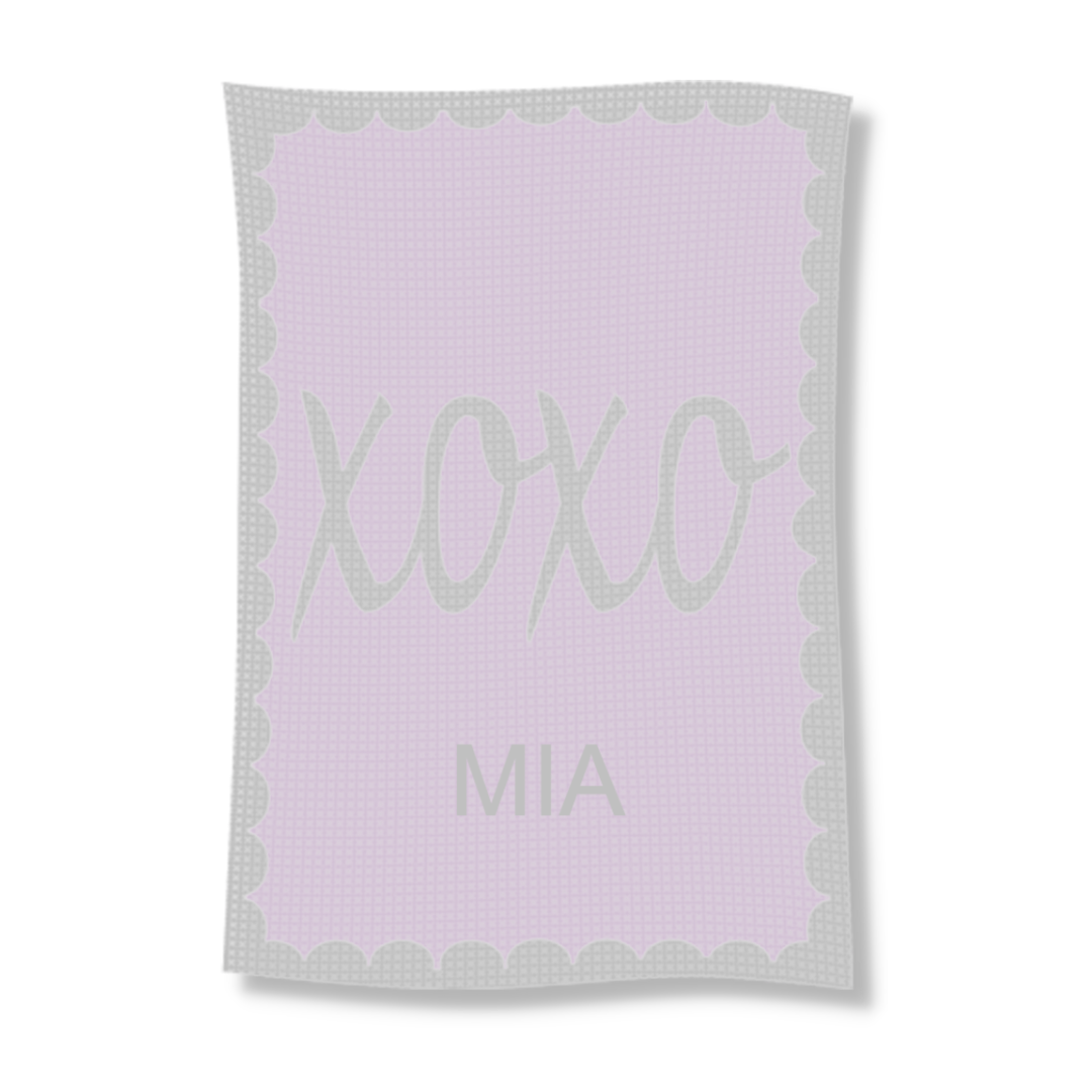 METALLIC HUGS &amp; KISSES NAME STROLLER BLANKET