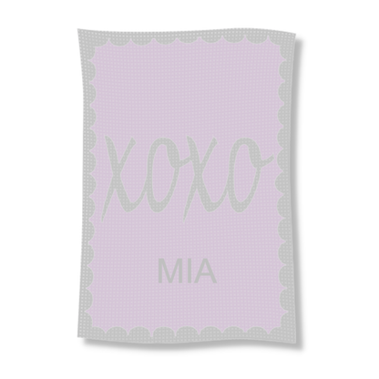 METALLIC HUGS &amp; KISSES NAME STROLLER BLANKET