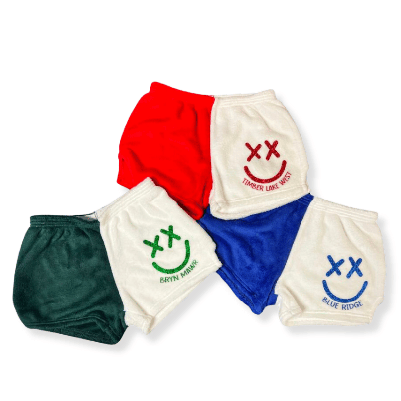 Pajama Shorts with Camp Name and XX Smiley