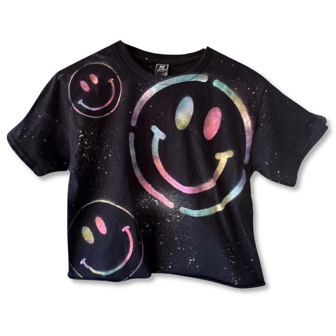 Black Reverse Dye Smiles with Paint Mist