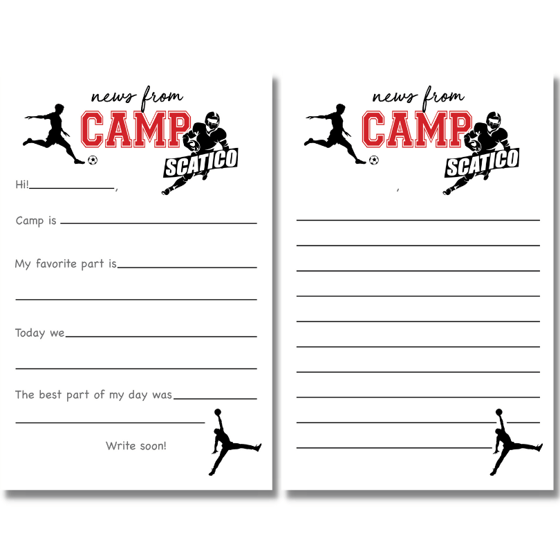 Silhouette Sports Notepad- Lined or Fill in the Blank