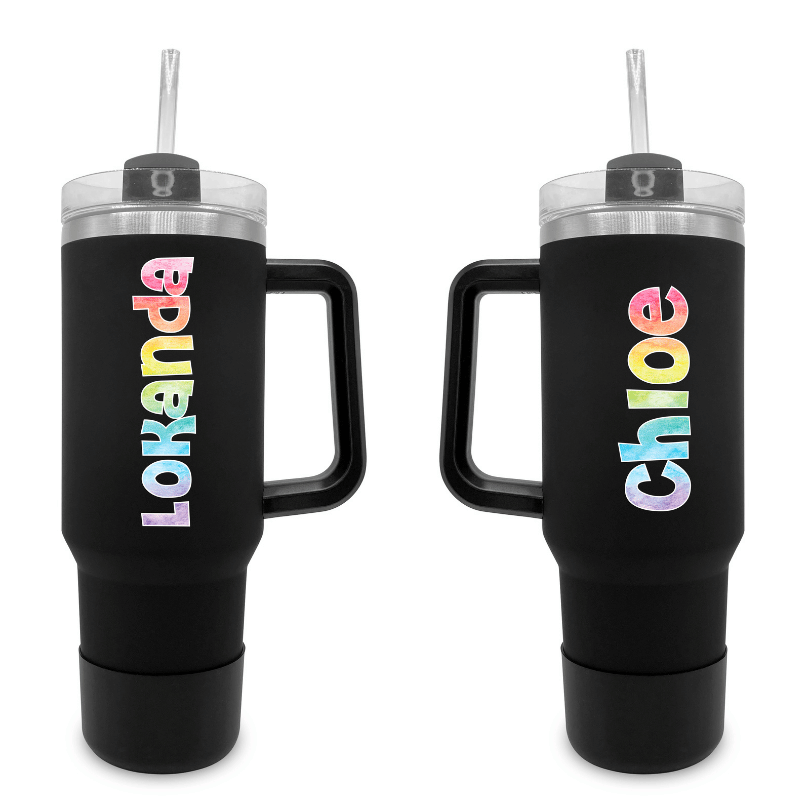 Watercolor 40 0z. Tumbler with Handle