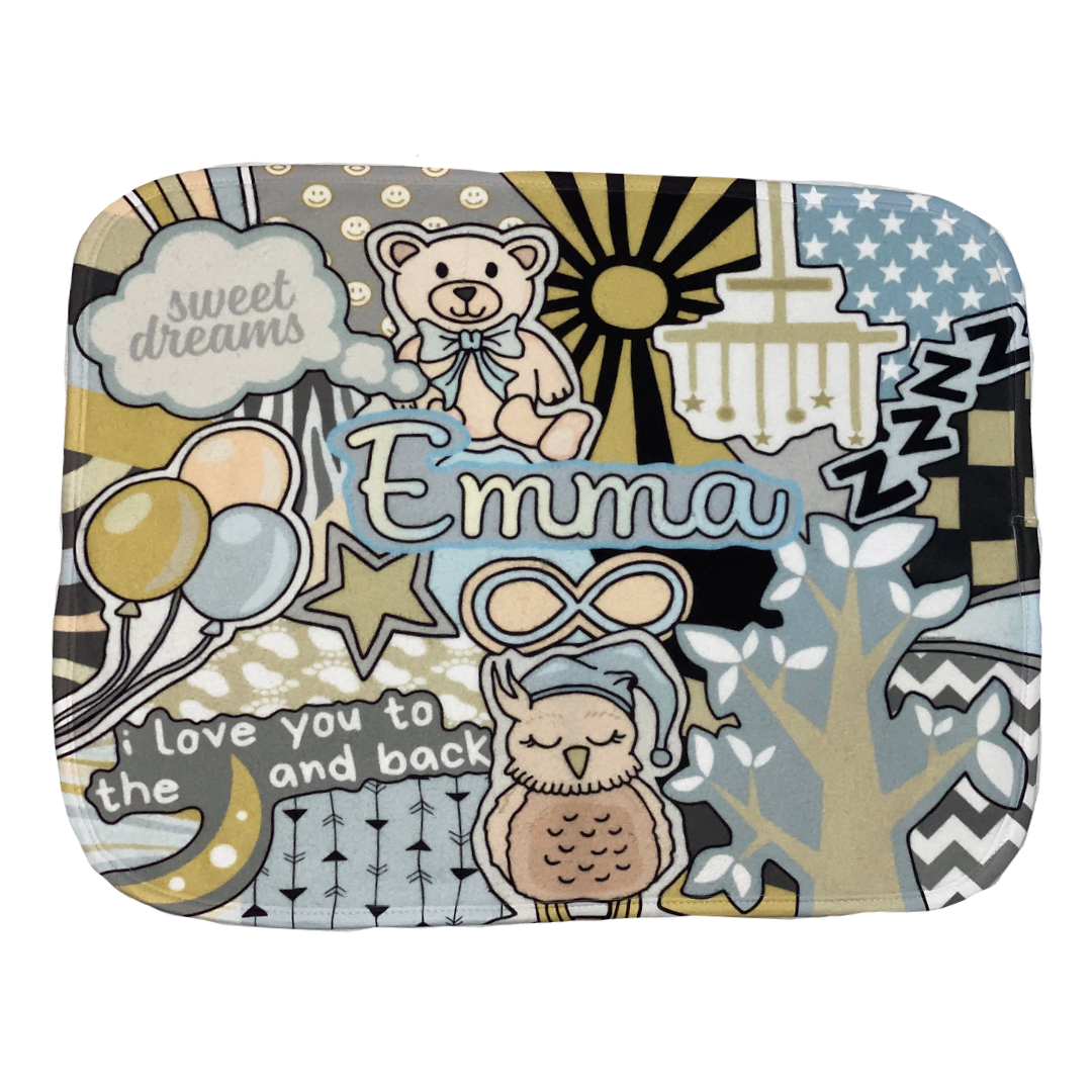 Moon &amp; Back Burp Cloth