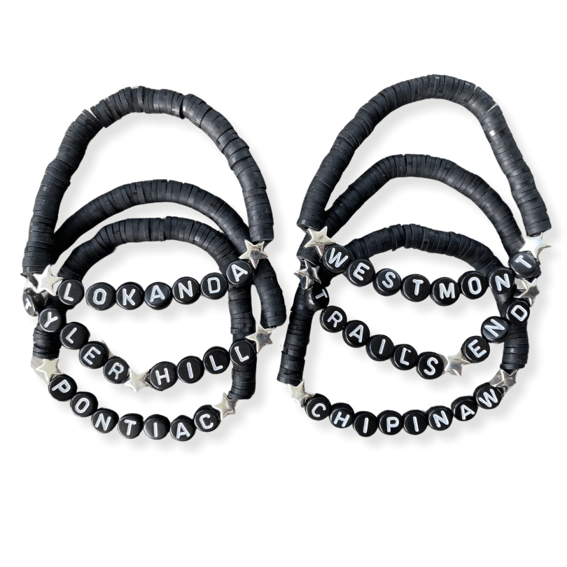 Black Bead and Star Camp Bracelet