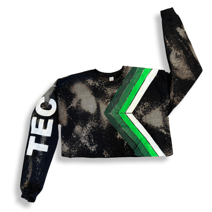 Ombre Stripes Black Camp Sweatshirt