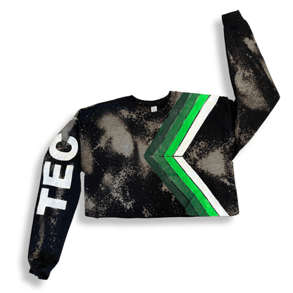 Ombre Stripes Black Camp Sweatshirt