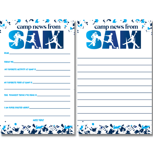 Splatter Silhouette Sport Notepad - Lined or Fill in the Blank