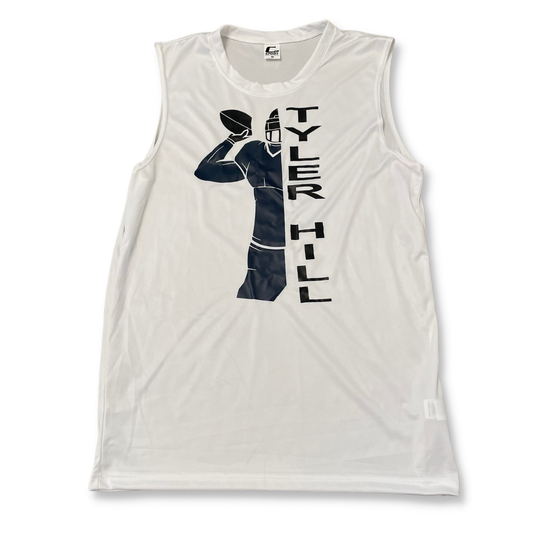 Tyler Hill Half Time White Muscle Shirt - Adult Medium