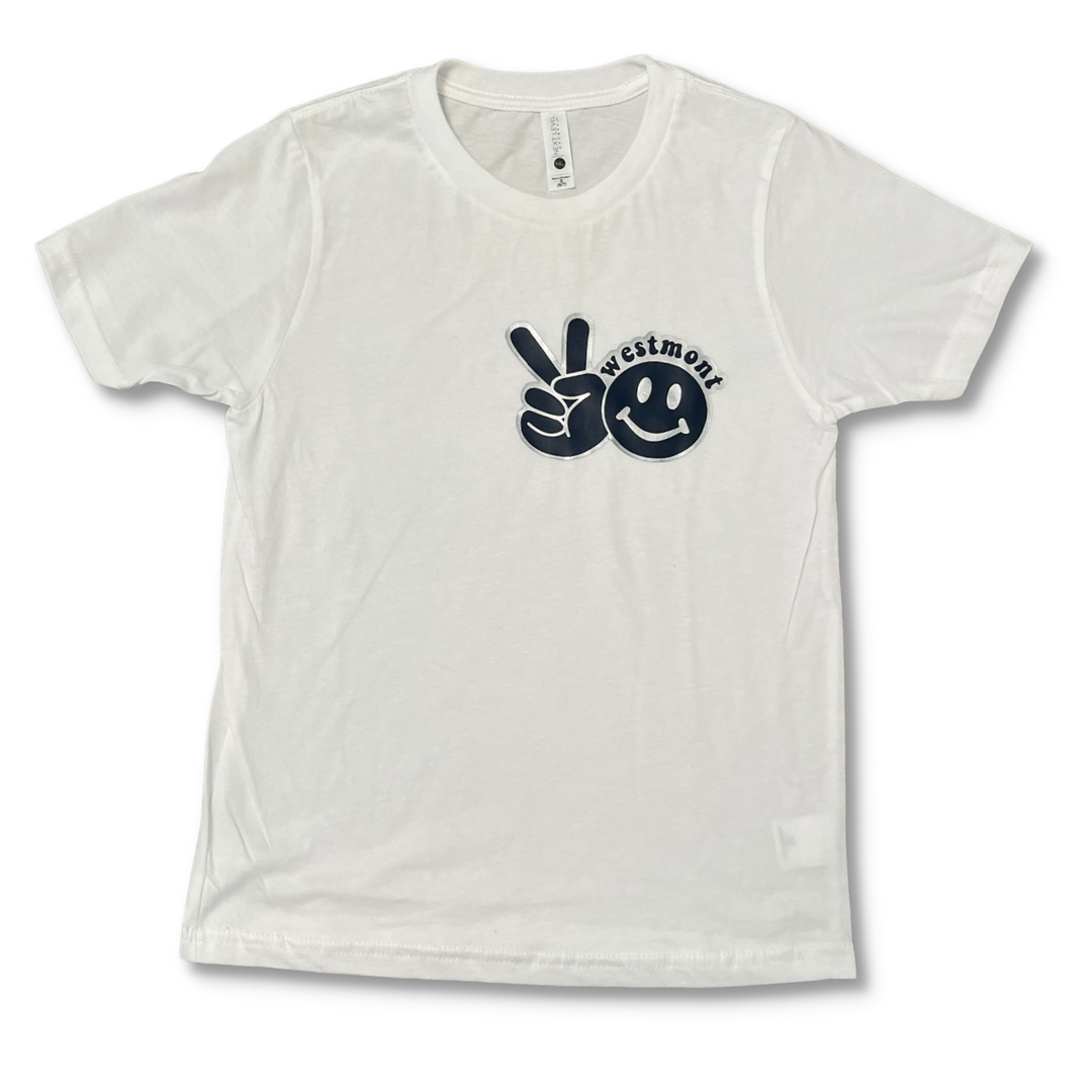 Camp Westmont Peace Happy White Shirt - Youth Small