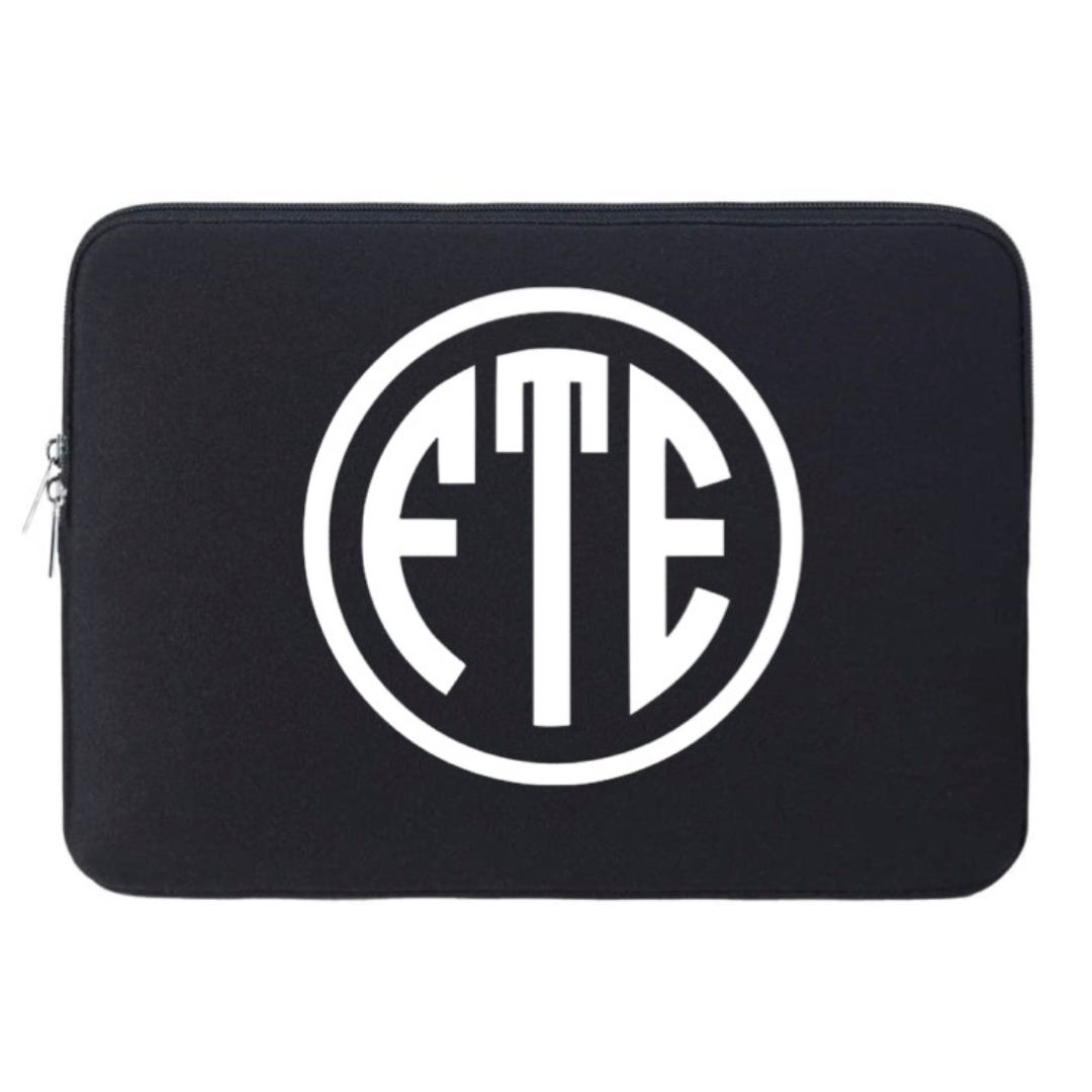 Block Monogram Personalized Laptop Sleeve