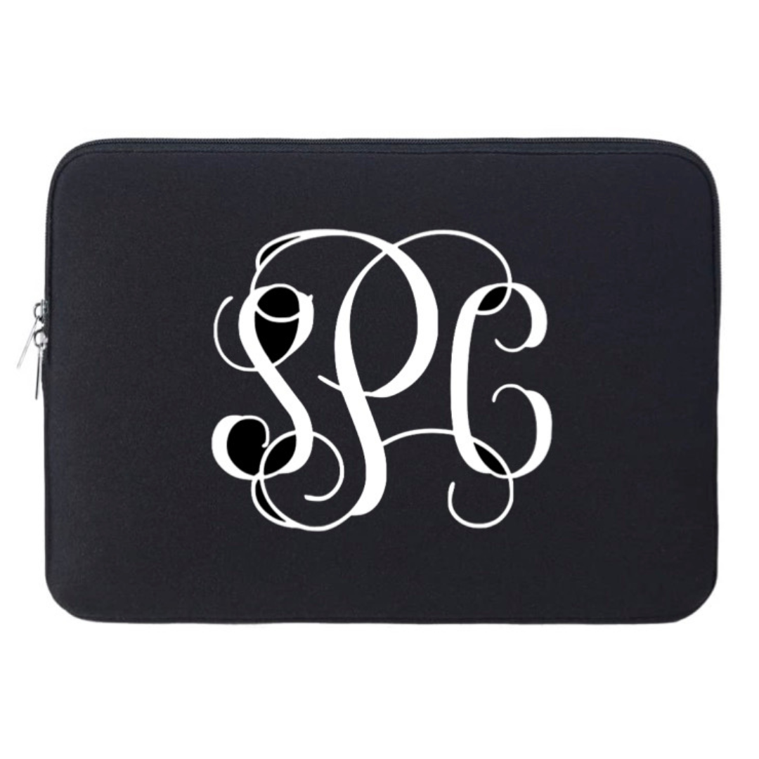 Script Monogram Personalized Laptop Sleeve