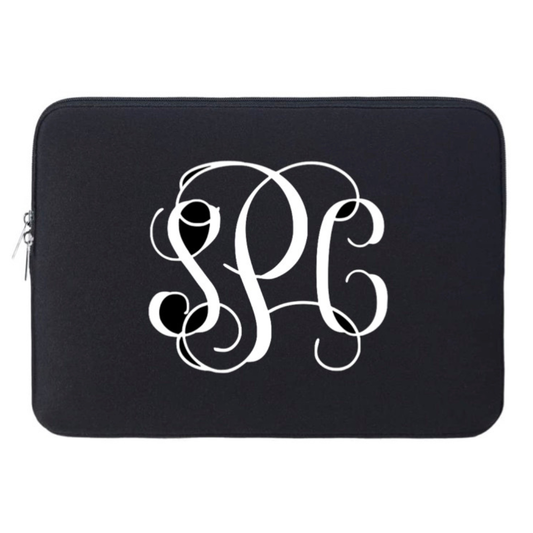 Script Monogram Personalized Laptop Sleeve