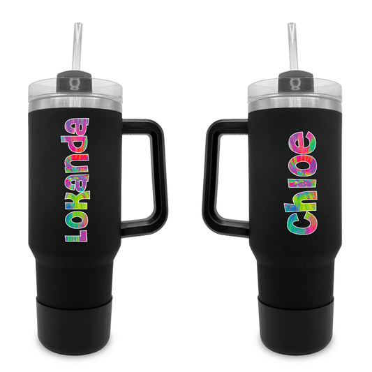 Spin Art - 40 0z Tumbler with Handle