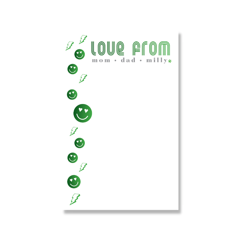 Smiley Heart &amp; Lightening Blank Notepad
